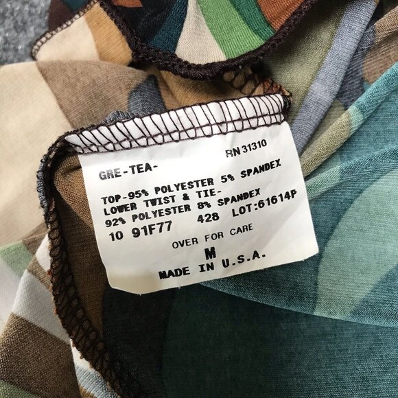 Y2K BCX Top Babydoll Medium Fairy Groovy Drape Twist Retro 60s 70s Brown Indie - Picture 7 of 9